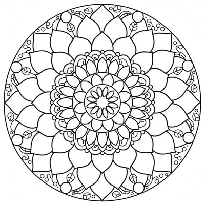 Lotus Mandala - free printable coloring page