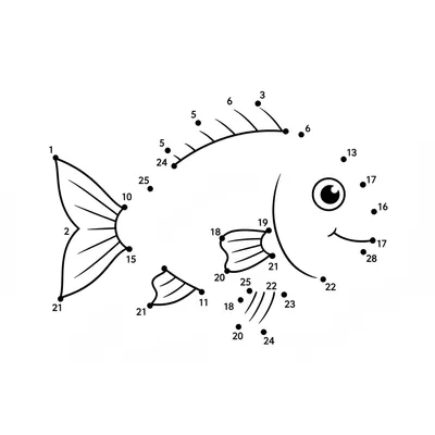 Dot to Dot Fish - free printable coloring page