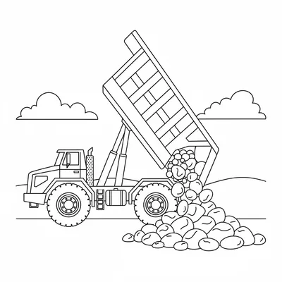 Dump Truck - free printable coloring page