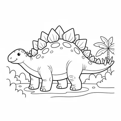 Stegosaurus Spikes - free printable coloring page