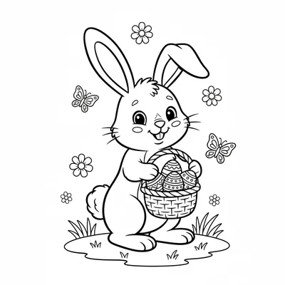Easter Bunny - free printable coloring page