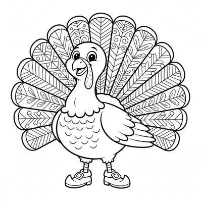 Thanksgiving Turkey - free printable coloring page