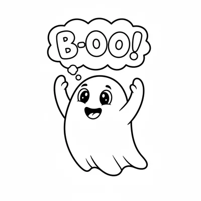 Friendly Ghost - free printable coloring page
