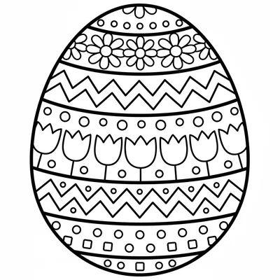 Decorated Easter Egg - free printable coloring page