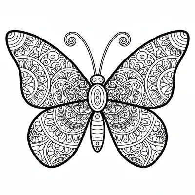 Butterfly Mandala - free printable coloring page