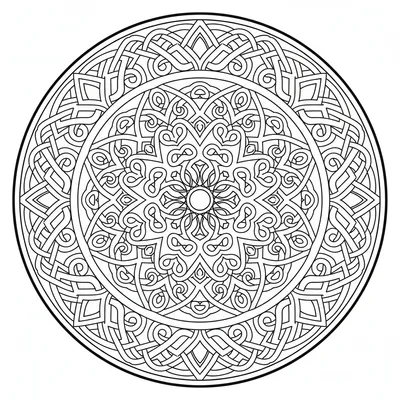 Celtic Knot Mandala - free printable coloring page