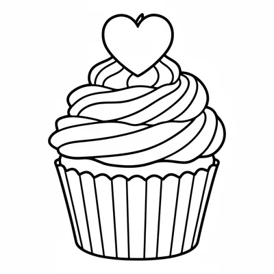 Love Cupcake - free printable coloring page