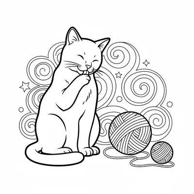 Curious Cat - free printable coloring page