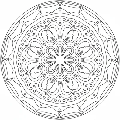Wave Mandala - free printable coloring page