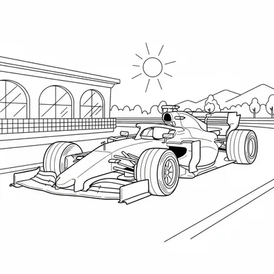 Race Car - free printable coloring page