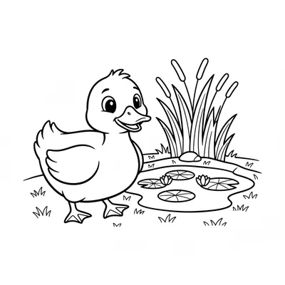 Waddling Duck - free printable coloring page