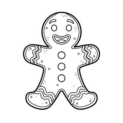 Gingerbread Man - free printable coloring page