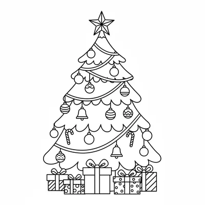 Christmas Tree - free printable coloring page