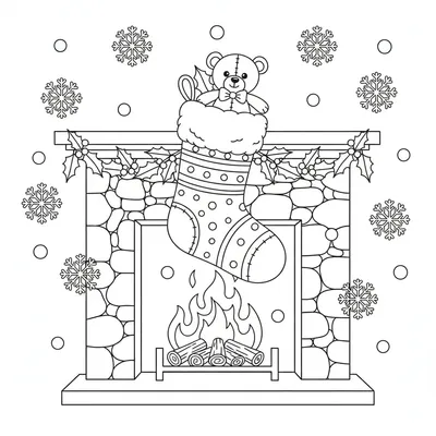 Christmas Stocking - free printable coloring page