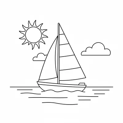 Sailing Boat - free printable coloring page