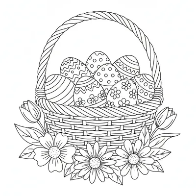 Easter Basket - free printable coloring page