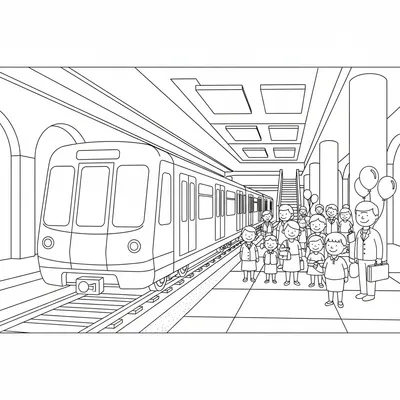 City Subway - free printable coloring page