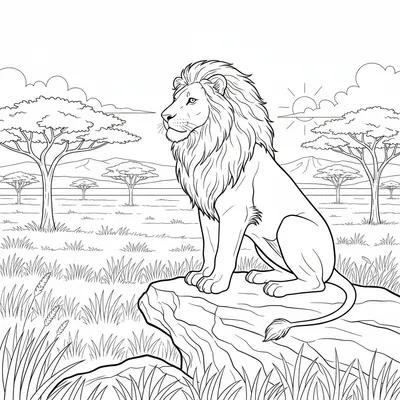 Roaring Lion - free printable coloring page