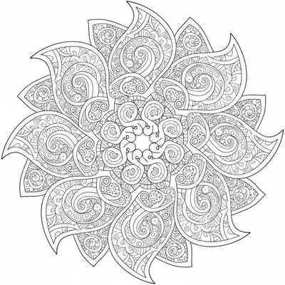 Spiral Mandala - free printable coloring page