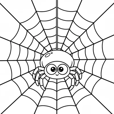 Cute Spider - free printable coloring page