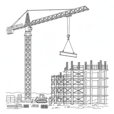 Tall Crane - free printable coloring page