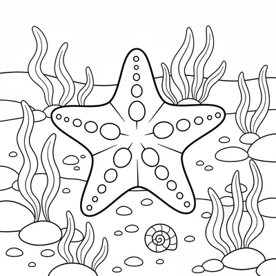 Shining Starfish - free printable coloring page