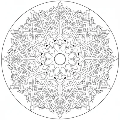Snowflake Mandala - free printable coloring page