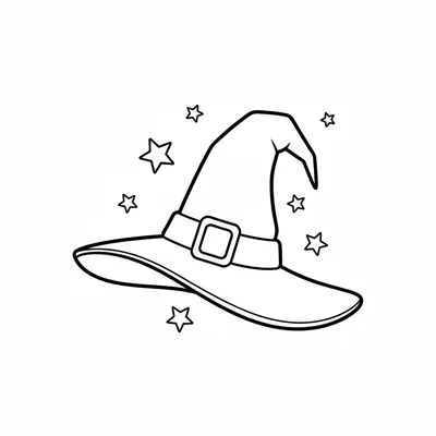 Witch Hat - free printable coloring page