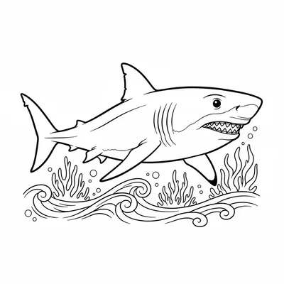 Big Shark - free printable coloring page